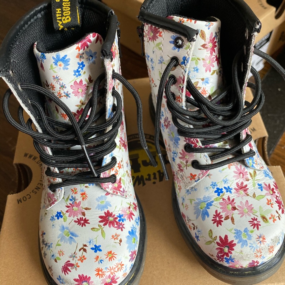Floral print doc martens